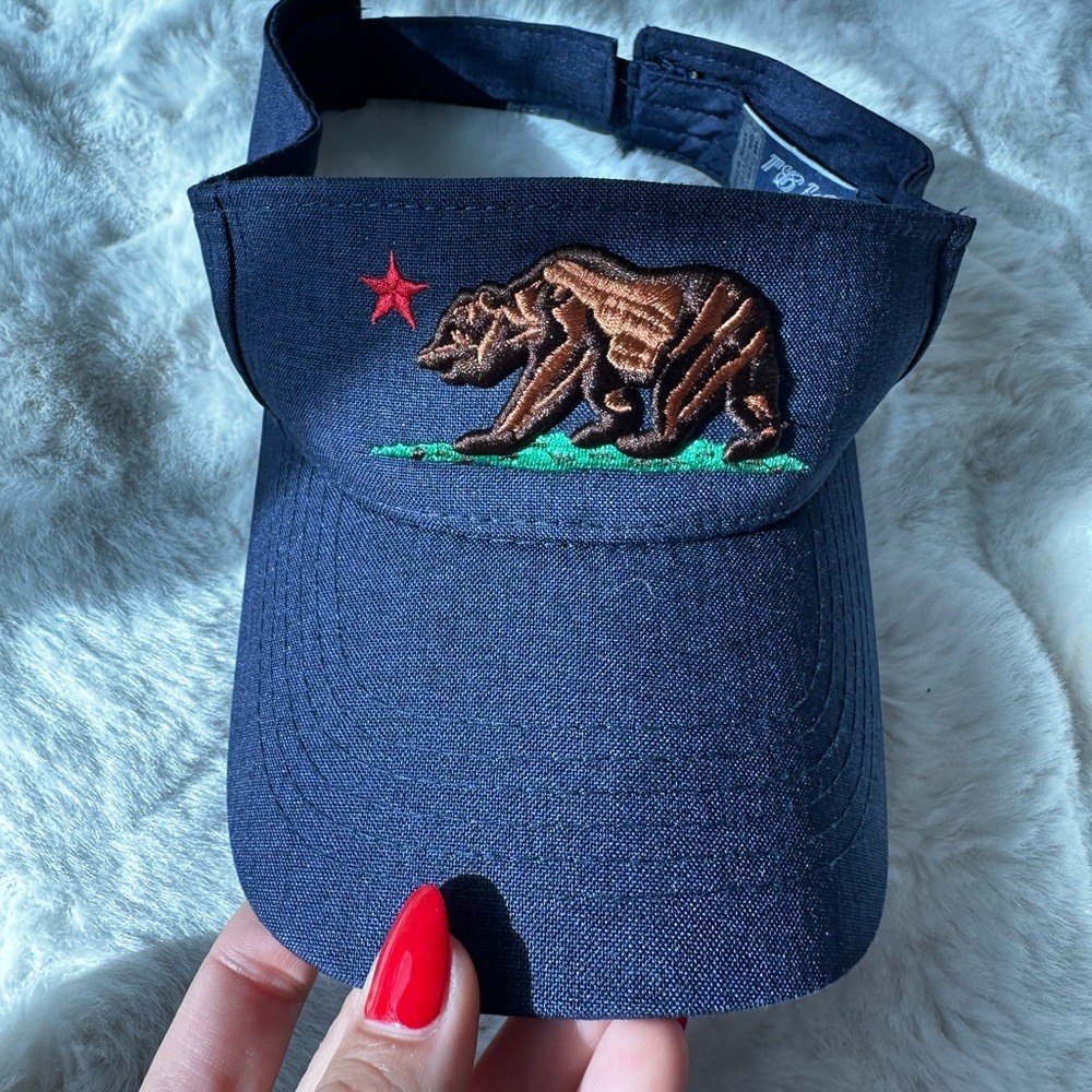 Pitbull Denim-Style Visor Hat with California Bear Embroidery – One Size NWOT